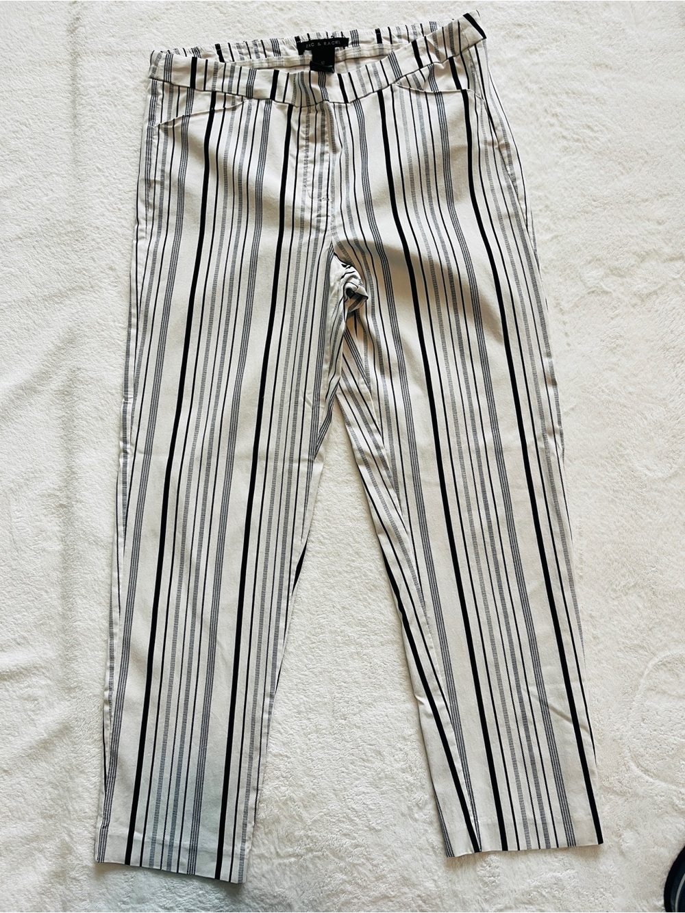 Zac & Rachel Black and White Vertical Stripe Chinos